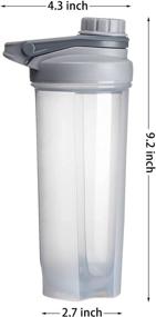 img 2 attached to 🏋️ 24-Ounce Leakproof Protein Shaker Bottle Set with Wire Whisk - 2 Pack Clear Blender Bottles for Fitness Enthusiasts