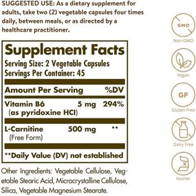img 3 attached to 💊 Solgar L-Carnitine 250mg Capsules - Boosts Energy & Fat Metabolism - Non-GMO, Vegan, Gluten-Free, Dairy-Free, Kosher - 90 Veggie Caps - 45 Servings