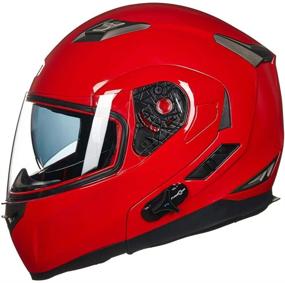 img 4 attached to ILM Bluetooth Integrated Modular Flip Up Full Face Motorcycle Helmet Sun Shield 6 Riders Group Intercom Mp3 (M