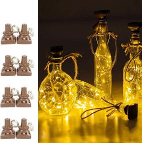 img 4 attached to ZNYCYE Solar Powered 20 LED Waterproof Fairy Cork String Craft Lights for Wedding Christmas, Outdoor, Holiday, Garden, Patio Pathway Decor - Upgraded 8 Pack Wine Bottle Lights with Cork (Warm White)