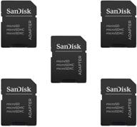 📦 bulk packaged 5-pack sandisk microsd to sd adapter for memory cards up to 32gb capacity logo