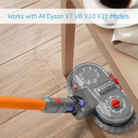 img 3 attached to 🧹 DrRobor Electric Mop Head Attachment for Dyson V15 V11 V10 V8 V7 Vacuum Cleaner - Removable Water Tank & 12 Washable Mop Pads