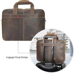 img 3 attached to Polare Full Grain Leather Laptop Bag Briefcase for Men - 16.5'' Business Messenger Work Bag, Fits 15.6'' Laptop