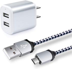 img 4 attached to 🔌 Зарядное устройство Micro USB длиной 6 футов для Galaxy J7 J5 J3, Samsung S7/S6 Edge, LG Stylo 2/3 - Многофункциональное USB зарядное устройство с двойным портом доставки энергии.