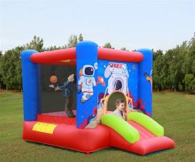 img 2 attached to WELLFUNTIME Inflatable Jumping Bouncer Basketball