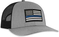 🚓 haka thin blue line american flag trucker hat: stylish tribute to law enforcement, unisex adjustable baseball cap logo