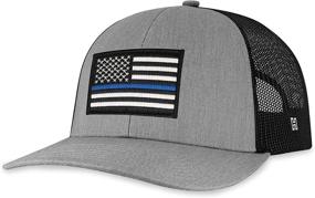 img 3 attached to 🚓 HAKA Thin Blue Line American Flag Trucker Hat: Stylish Tribute to Law Enforcement, Unisex Adjustable Baseball Cap