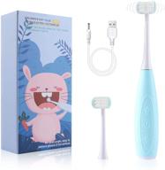🦷 cellena kids auto toothbrush: u31 sonic electric, soft silicone bristles, 2 brush heads - blue regular logo
