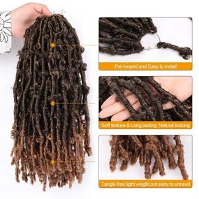 img 2 attached to 🔥 14-дюймовые искусственные замшелые косички "Faux Locs" на крючке Soft Butterfly Locs - 6 штук, предварительно завитые, натуральные синтетические волосы для женщин (12 прядей/упаковка; Цвет: 1B/27)