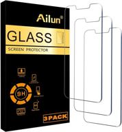 защитное стекло ailun glass screen protector для iphone 13 pro max [дисплей 6,7 дюйма] 2021 года, набор из 3 штук, совместимо с чехлами из закаленного стекла логотип