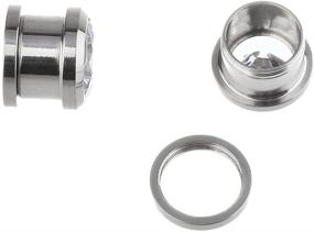 img 2 attached to 🔩 IPINK Punk Pair Stainless Steel CZ Screw Tunnels Ear Stretcher Plugs Piercing Gauge