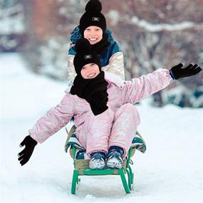 img 2 attached to Winter Beanie Gloves Fleece Yellow Girls' Accessories and Cold Weather