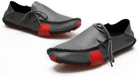 img 1 attached to Ceyue Leather Loafers Breathable Grey 8 5