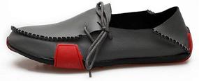 img 3 attached to Ceyue Leather Loafers Breathable Grey 8 5