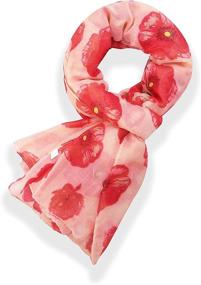 img 3 attached to 🌸 Lightweight Women's Poppies Flower Print Long Scarf - Soft and Stylish Shawl