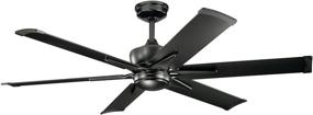 img 2 attached to 🌀 KICHLER 300300SBK Protruding Mount Ceiling Fan with 6 Satin Black Blades and 31W Light in Satin Black Finish