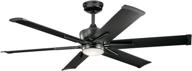 🌀 kichler 300300sbk protruding mount ceiling fan with 6 satin black blades and 31w light in satin black finish логотип