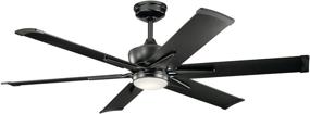 img 3 attached to 🌀 KICHLER 300300SBK Protruding Mount Ceiling Fan with 6 Satin Black Blades and 31W Light in Satin Black Finish