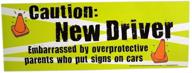 caution driver magnet decal teens logo