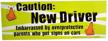 caution driver magnet decal teens logo
