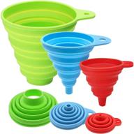 🍽️ food grade silicone collapsible funnels for kitchen use – set of 3: ideal for filling bottles, liquid & powder transfer logo