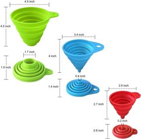 img 2 attached to 🍽️ Food Grade Silicone Collapsible Funnels for Kitchen Use – Set of 3: Ideal for Filling Bottles, Liquid & Powder Transfer