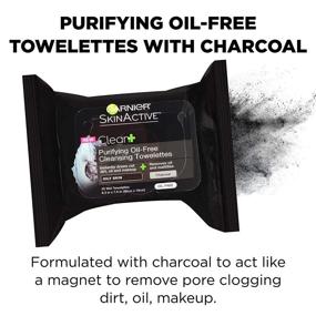 img 1 attached to 🌿 Garnier Skinactive Clean+ Charcoal Oil-Free Makeup Remover Wipes: Effective 2 Count Pack