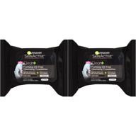 🌿 garnier skinactive clean+ charcoal oil-free makeup remover wipes: effective 2 count pack logo