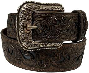 img 4 attached to HOOey Mens Tooled Tapered Belt