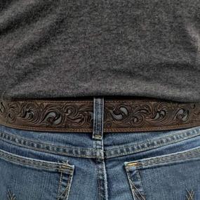 img 1 attached to HOOey Mens Tooled Tapered Belt