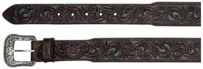 img 3 attached to HOOey Mens Tooled Tapered Belt