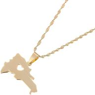 women's gold-colored map pendant jewelry of the dominican republic - dominican map jewelry logo
