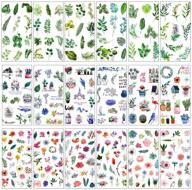 🎨 creative scrapbooking washi stickers - 18 sheets (300pcs) - self adhesive flowers, plants, animals, and aesthetic designs for scrapbooking, bujo, envelope seals, diary, diy cards, and calendars logo