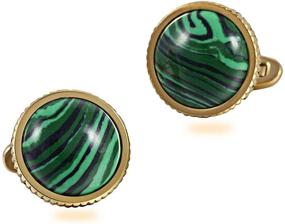 img 4 attached to FORCEHOLD Cufflinks Malachite Stainless Shirts One