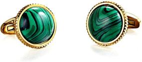 img 1 attached to FORCEHOLD Cufflinks Malachite Stainless Shirts One