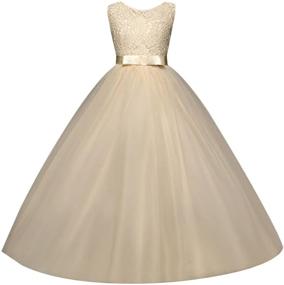 img 4 attached to 👗 Yaphyee Sleeveless Bridesmaid Princess Communion Girls' Clothing: Chic and Elegant Attire for Special Occasions