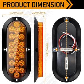 img 1 attached to 🚦 eTzone 6 Inch Oval 24 LED 12V Rear Turn Signals Trailer Lights - Waterproof Amber Front Side Marker Lights for Boat Trailer Truck RV