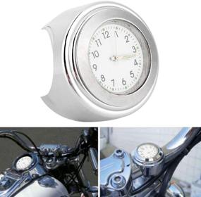 img 2 attached to Universal Motorcycle Handlebar Clock, Metal Mount Hand Grip Bar Dial Watch for 22-25mm Motorcycles (Silver)