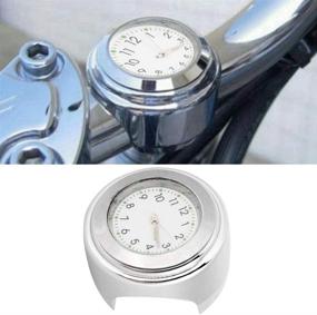 img 1 attached to Universal Motorcycle Handlebar Clock, Metal Mount Hand Grip Bar Dial Watch for 22-25mm Motorcycles (Silver)