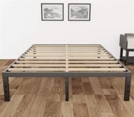 🛏️ heavy duty platform bed frame - 3500lbs support, 14 inch steel & wooden slat reinforced mattress foundation, no box spring needed, easy assembly, noise free - full/queen/king/california king логотип