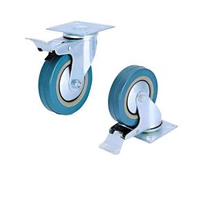 img 1 attached to Youngine 4-Pack Swivel Caster Wheels - Heavy Duty with Brakes