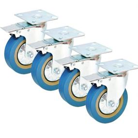 img 3 attached to Youngine 4-Pack Swivel Caster Wheels - Heavy Duty with Brakes