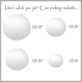 img 3 attached to Just Artifacts Decorative Round Chinese Paper Lanterns 12pcs Assorted Sizes, White Color