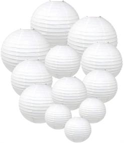 img 4 attached to Just Artifacts Decorative Round Chinese Paper Lanterns 12pcs Assorted Sizes, White Color