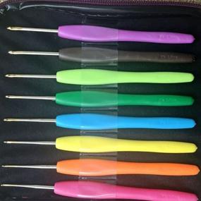 img 1 attached to 🧶 ZXUY Crochet Hook Set - 16pc Aluminum Hooks with Vibrant Plastic Handles, Knitting Needles, Weave Yarn Case - Ideal Gifts for Her
