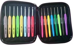 img 4 attached to 🧶 ZXUY Crochet Hook Set - 16pc Aluminum Hooks with Vibrant Plastic Handles, Knitting Needles, Weave Yarn Case - Ideal Gifts for Her