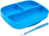 🍽️ silicone suction plate with spoon for toddlers – microwave, dishwasher, and oven safe – stay put divided baby feeding bowls and dishes for kids and infants logo