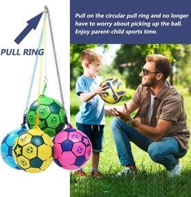 img 2 attached to 🌟 7'' Tetherball Set for Kids: Light Up Soccer Ball, Brighter Than Glows in Dark - Indoor Outdoor Gift for Teenagers & Toddlers with Rope and Pump