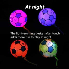 img 3 attached to 🌟 7'' Tetherball Set for Kids: Light Up Soccer Ball, Brighter Than Glows in Dark - Indoor Outdoor Gift for Teenagers & Toddlers with Rope and Pump