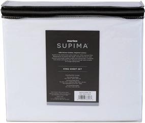 img 1 attached to 🛏️ Luxurious Martex Supima Cotton King Sheet Set, 700 Thread Count, Bright White: Sleep in Style and Comfort